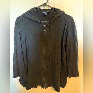 Venezia Black Hooded Zip-Up Jacket